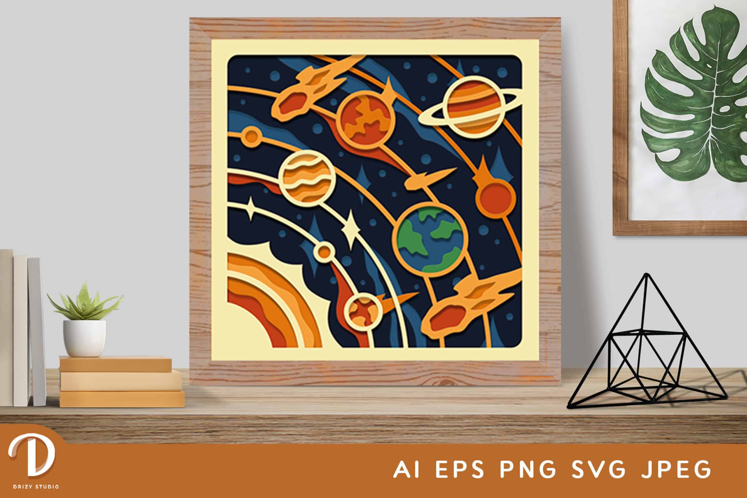 Planet Shadowboxes Solar System 3D Shadow Box - Planets 3D Shadow Box | Drizy Craft